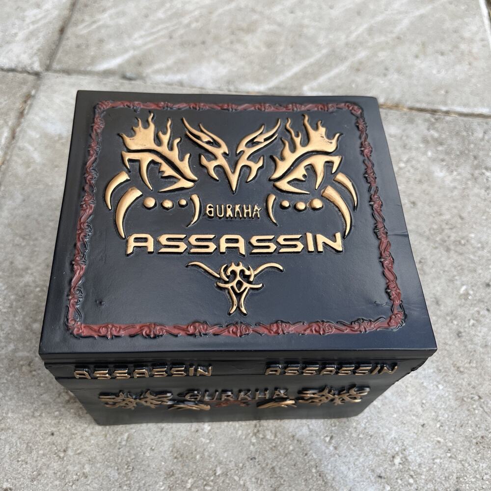 Gurkha Assassin Cigar Box 5" x 5.5" x 5" Felt Bottom & Magnetic Closure